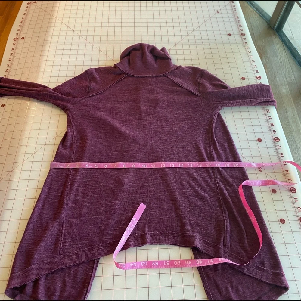Free People size XS purple turtle neck boho long sleeve blouse sweater